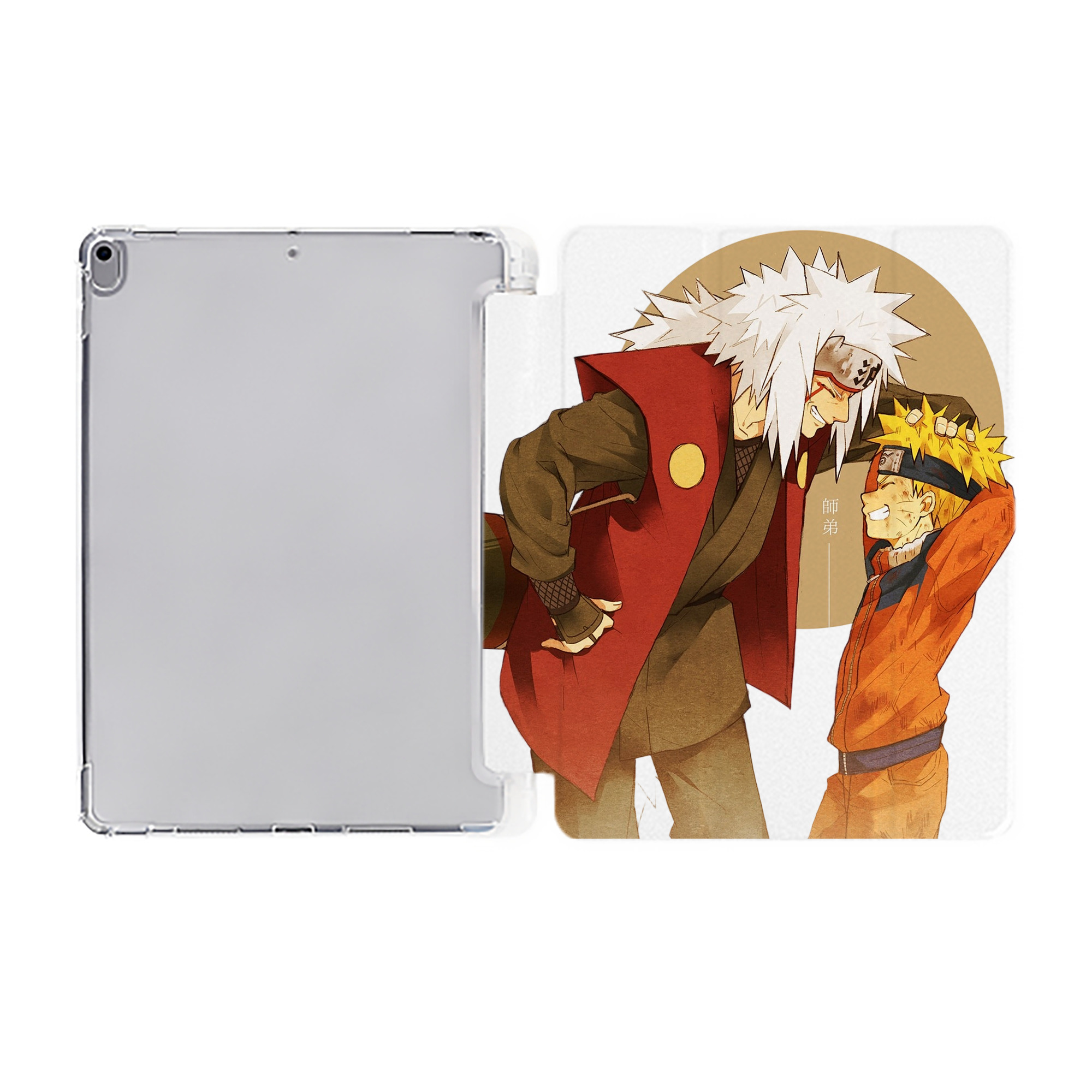 （画像用） NARUTO -ナルト- 自来也（じらいや） Jiraiya IPad ケース ペン収納付き 三つ折りスタンド PUレザー×シリコン 対応機種9.5/10.5/10.9インチ